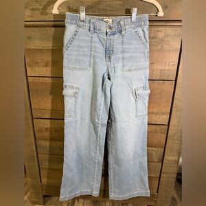 Girls Light Blue Cargo Jeans